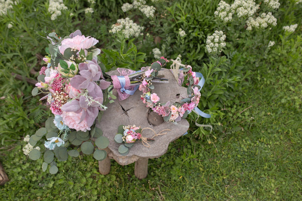 Blush and mint wedding bouquet Bridal bouquet Dusty pink bouquet Romantic Flower bouquet Pastel wedding bouquet Boho wedding Handmade