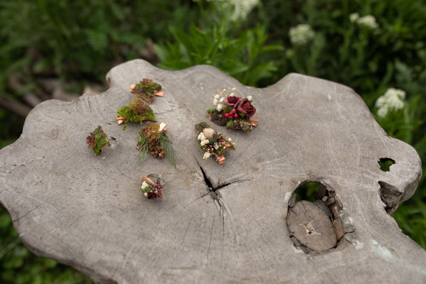 Wedding burgundy flower hair clip Bridal accessories Baby's breath clip Magaela accessories Wedding flower clip Red wine hair piece Handmade
