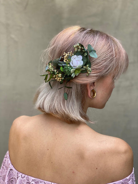 Greenery wedding hair comb Baby's breath bridal hair comb Flower hair clip for bride Magaela accessories Wedding accessories Blumenkamm