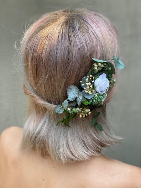 Greenery wedding hair comb Baby's breath bridal hair comb Flower hair clip for bride Magaela accessories Wedding accessories Blumenkamm