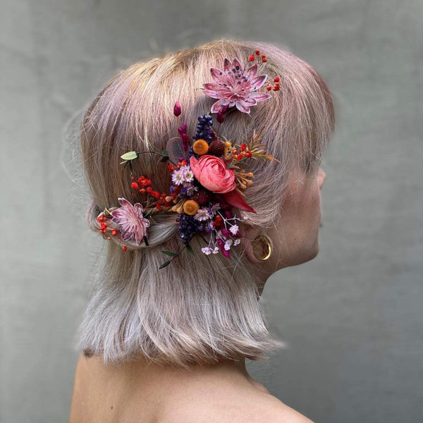Flexible flower comb Wedding hair vine Bendable flower comb Hair arrangement Wedding accessories Bridal shapeable flower comb Magaela