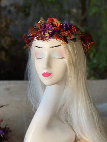 Wedding set Flower bridal set Wedding inspiration Unique hair wreath Bride to be Wedding bouquet Autumn wedding Magaela accessories Handmade