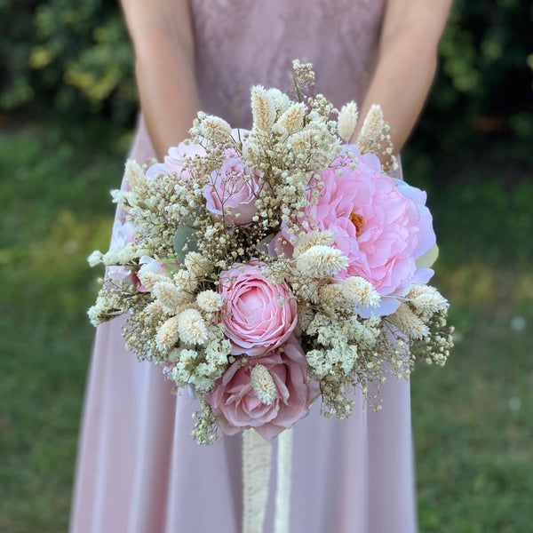 Pink and ivory romantic wedding bouquet Blush Bridal bouquet Flower Bridesmaid Bouquet Artificial Bouquet Magaela accessories Personalised