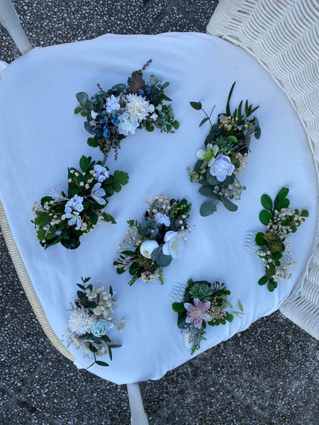 Greenery wedding hair comb Baby's breath bridal hair comb Flower hair clip for bride Magaela accessories Wedding accessories Blumenkamm