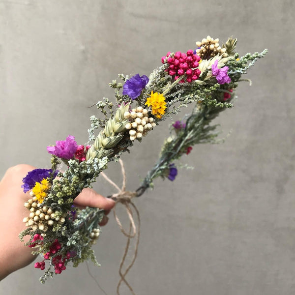 Natural meadow wedding wreath Ear of wheat Natural flower vine Flower accessories Wedding inspiration Hair flowers Bridal flower wreath