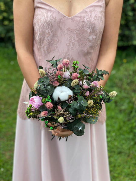 Romantic greenery bouquet Pink flower bouquet Blush wedding bouquet Bridal bouquet Wedding accessories Artificial bouquet Cotton Magaela