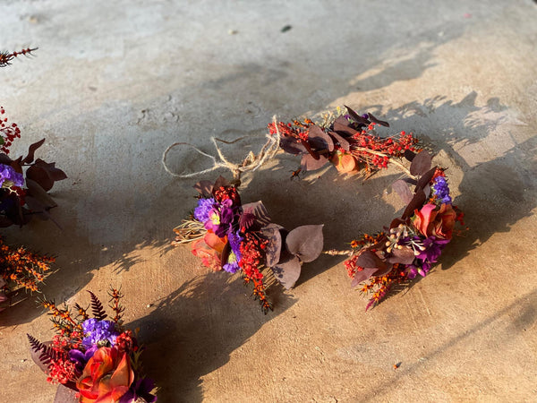 Wedding set Flower bridal set Wedding inspiration Unique hair wreath Bride to be Wedding bouquet Autumn wedding Magaela accessories Handmade