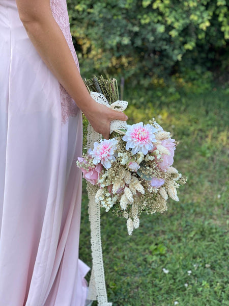 Pink and ivory romantic wedding bouquet Blush Bridal bouquet Flower Bridesmaid Bouquet Artificial Bouquet Magaela accessories Personalised