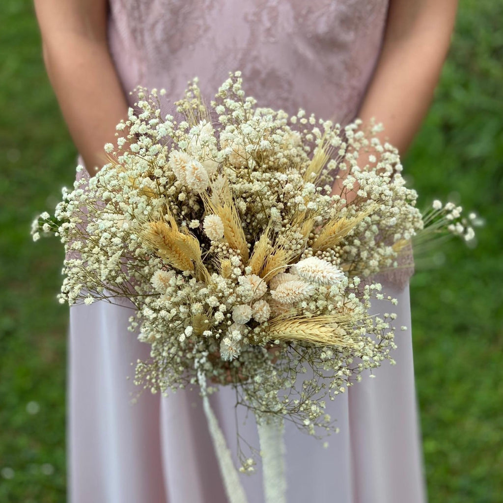 Beige wedding bouquet Ear of wheat bouquet for bride Natural bridal bouquet Preserved flower bouquet Magaela Dried flowers Ivory Handmade