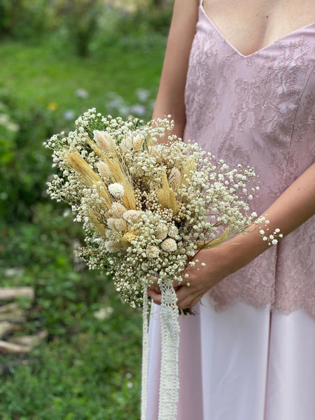 Beige wedding bouquet Ear of wheat bouquet for bride Natural bridal bouquet Preserved flower bouquet Magaela Dried flowers Ivory Handmade