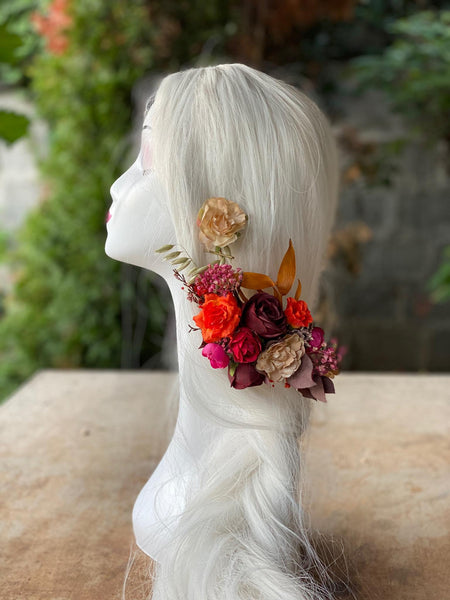 Autumn flexible flower hair piece Wedding Bendable flower vine Hair arrangement Wedding accessories Bridal shapeable hair flowers Magaela