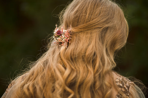 Autumn romantic flower hair clip Wedding hair clip Baby's breath bridal clip Hair accessories for bride Autumn wedding hair piece Magaela