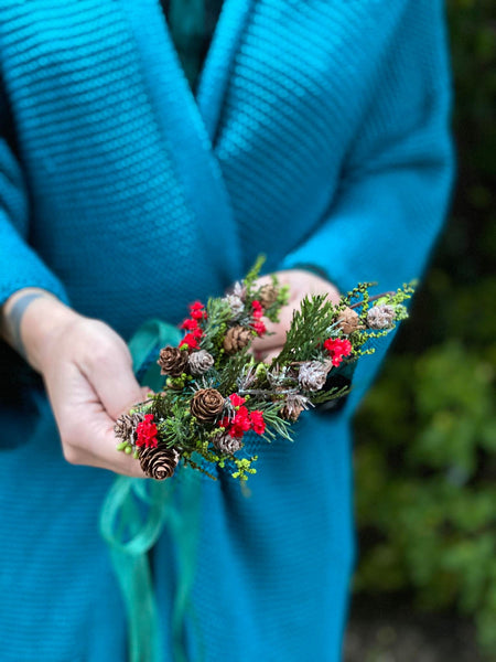 Set of christmas woodland flower crowns for mummy and daughter Forest photoshoot Christmas present for girl Mother and daughter wreath Xmas