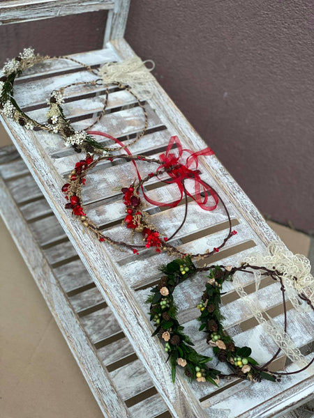 Woodland flower crown for mummy and daughter Forest photoshoot Christmas present for girl Mother and daughter wreath Children's hair wreath