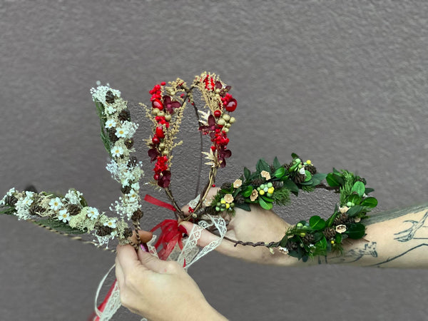 Woodland flower crown for mummy and daughter Forest photoshoot Christmas present for girl Mother and daughter wreath Children's hair wreath