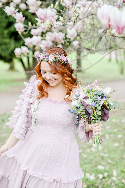 Romantic bridal bouquet Meadow flower bouquet Magaela Wedding Natural pastel bouquet for bride Handmade bridesmaid Preserved bouquet