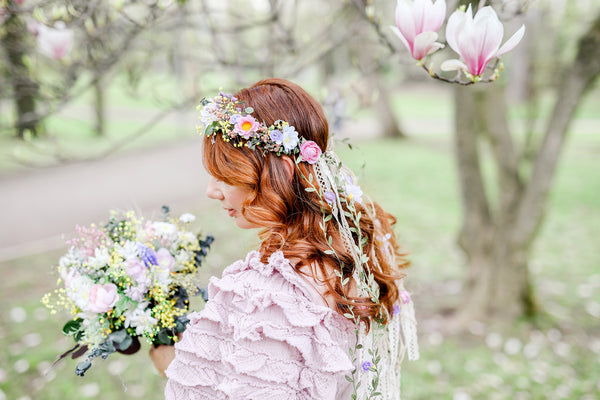 Romantic bridal bouquet Meadow flower bouquet Magaela Wedding Natural pastel bouquet for bride Handmade bridesmaid Preserved bouquet