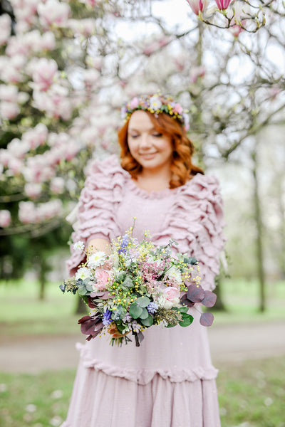 Romantic bridal bouquet Meadow flower bouquet Magaela Wedding Natural pastel bouquet for bride Handmade bridesmaid Preserved bouquet