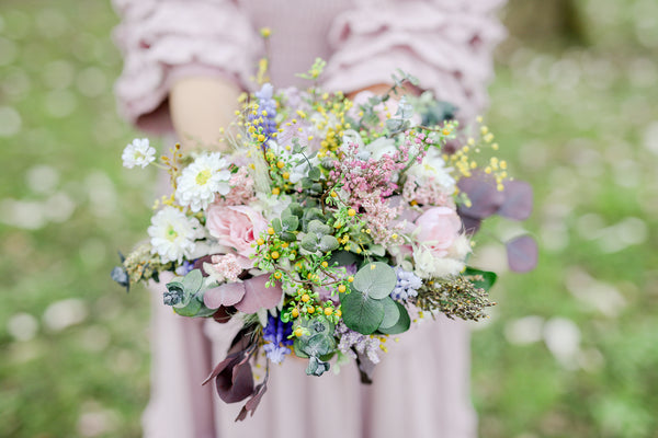 Romantic bridal bouquet Meadow flower bouquet Magaela Wedding Natural pastel bouquet for bride Handmade bridesmaid Preserved bouquet