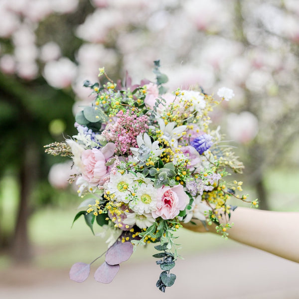 Romantic bridal bouquet Meadow flower bouquet Magaela Wedding Natural pastel bouquet for bride Handmade bridesmaid Preserved bouquet