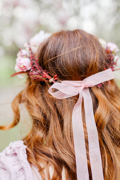 Big blush flower crown Boho wedding crown Pink bridal wreath Headpiece for bride Pink roses Peonies Magaela Flower jewellery Romantic wreath