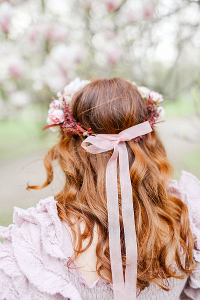 Big blush flower crown Boho wedding crown Pink bridal wreath Headpiece for bride Pink roses Peonies Magaela Flower jewellery Romantic wreath