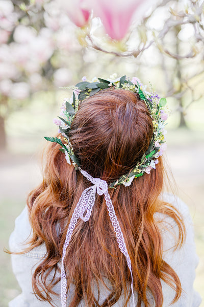 Meadow daisy flower crown Wedding hair wreath Natural spring summer flower headpiece for bride Wildflowers colourful flower crown Magaela