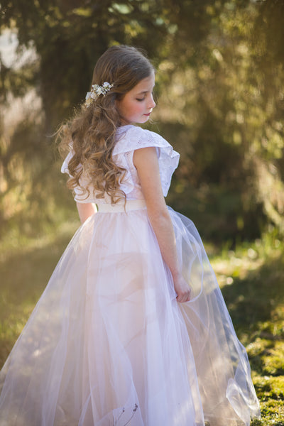 First Communion flower half wreath