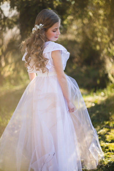 First Communion flower half wreath