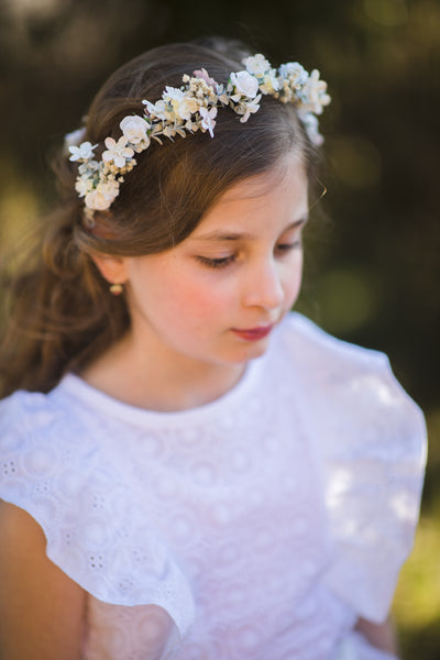 First Communion flower half wreath