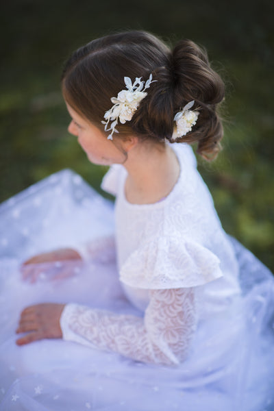 Holy communion flower comb Ivory flower comb for girl 2021 First holy communion Headpiece for flower girl Magaela Customisable Off white