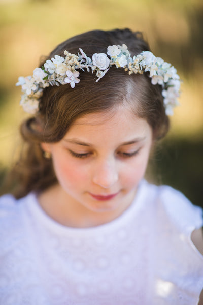 First Communion flower half wreath