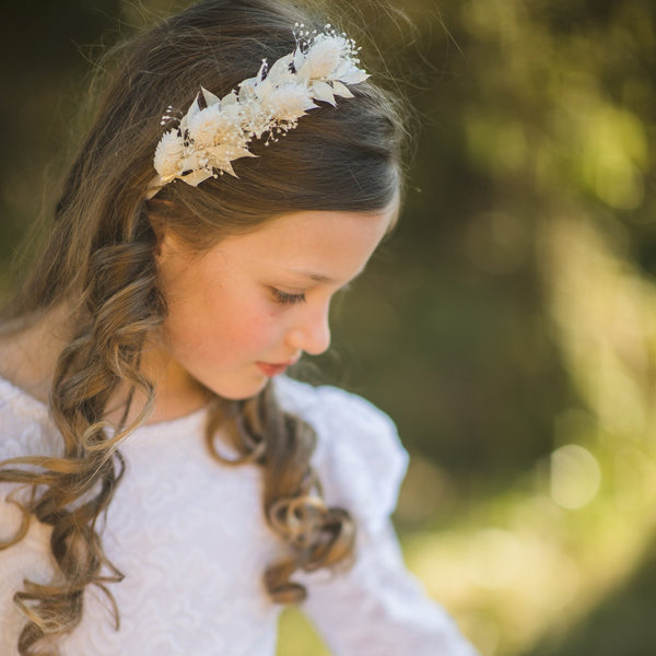 Ivory Communion floral headpiece