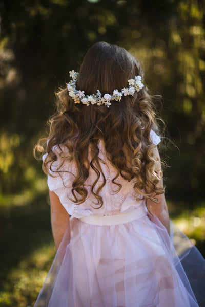 First Communion flower half wreath