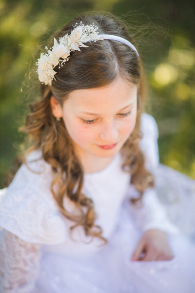 Ivory Communion floral headpiece