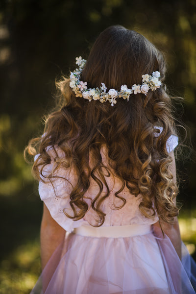 First Communion flower half wreath