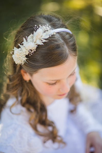 Ivory Communion floral headpiece