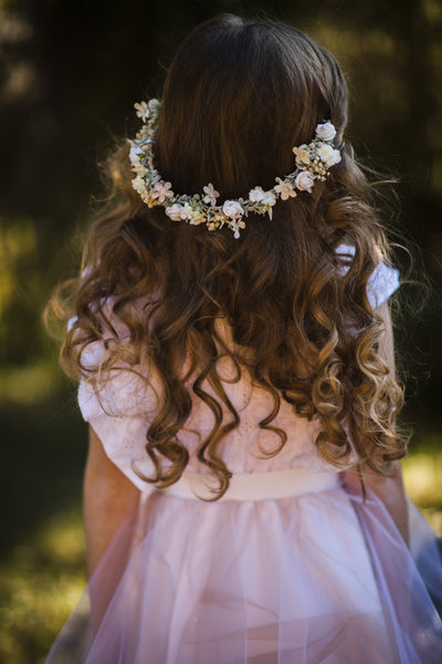 First Communion flower half wreath