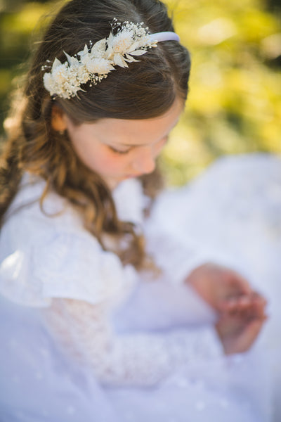 Ivory Communion floral headpiece