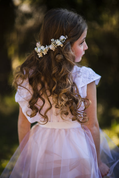 First Communion flower half wreath