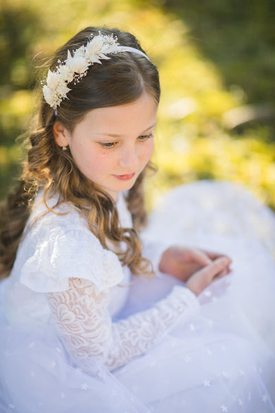 Ivory Communion floral headpiece