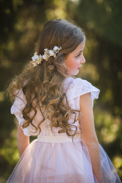 First Communion flower half wreath