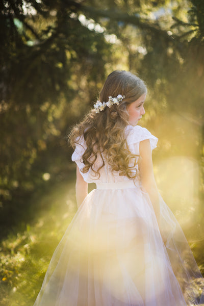 First Communion flower half wreath