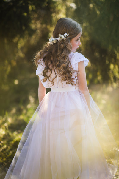 First Communion flower half wreath