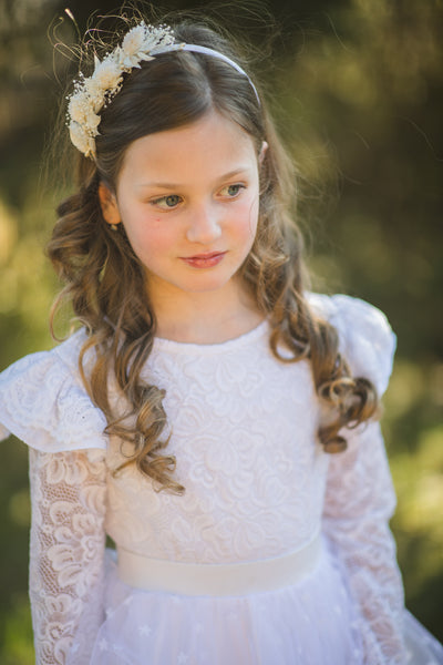 Ivory Communion floral headpiece