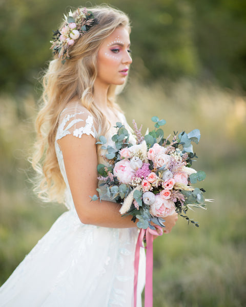 Peony flower hair comb Bridal hair comb Wedding flower headpiece Romantic flower comb Pastel flower Bridal accessories comb Magaela