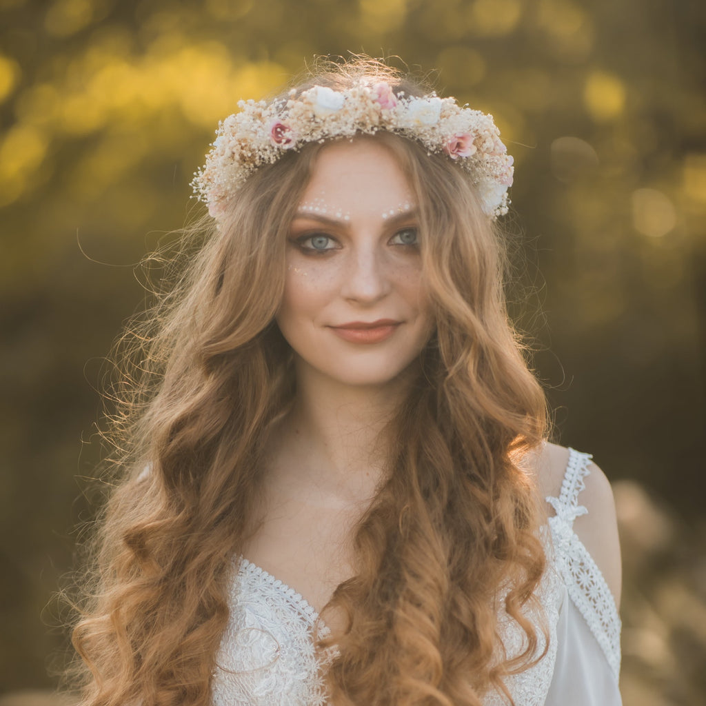 Babies Breath Headband with Dried Flowers - Be Something New