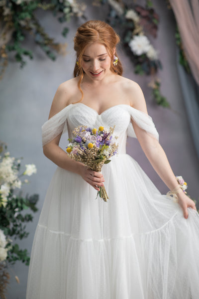 Purple spring wedding bouquet