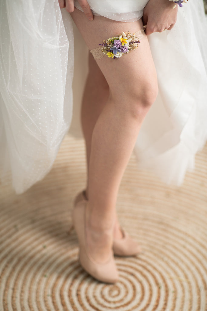Rustic cheap garter set