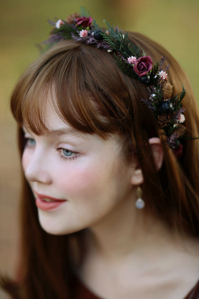 Woodland flower half wreath